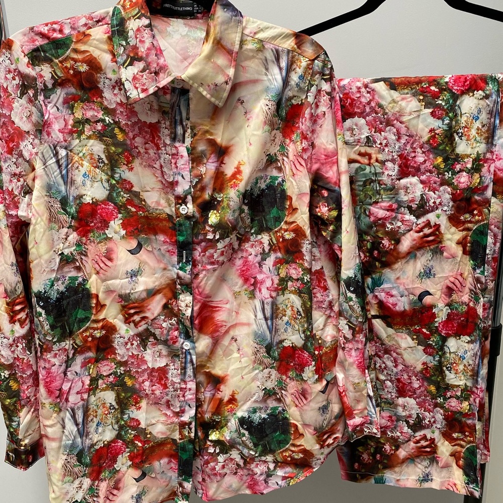 Floral button up and pants